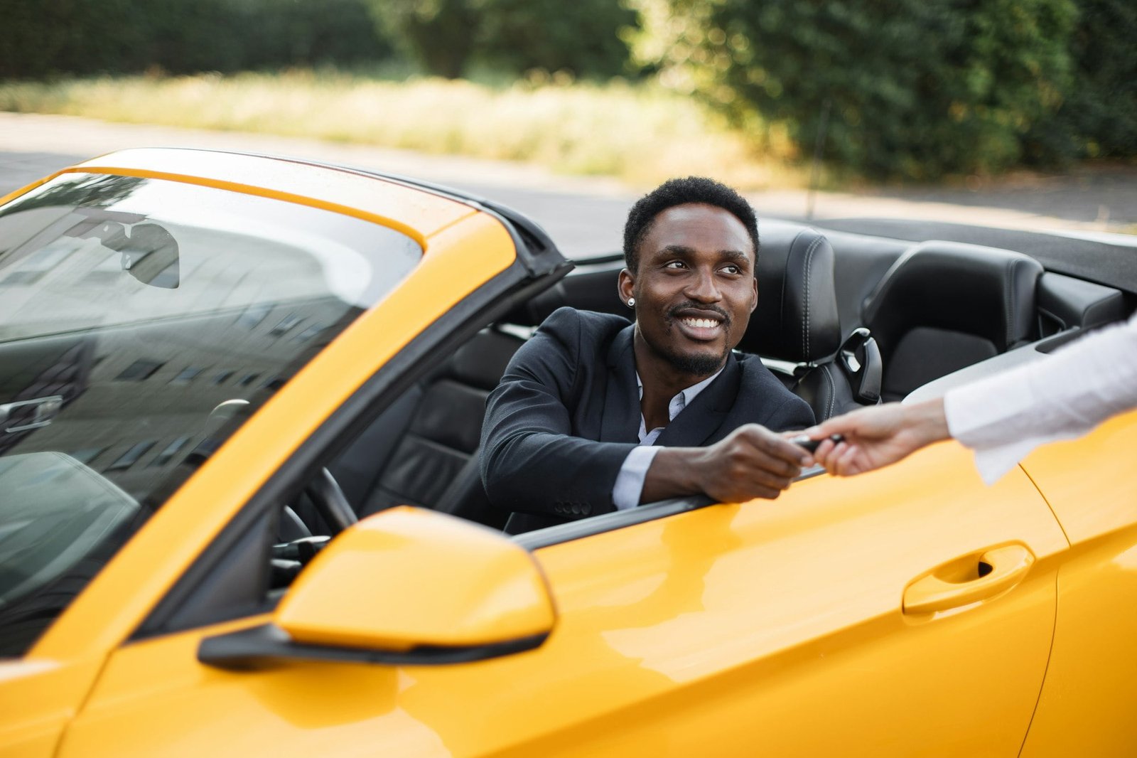 African businessman in a Car Rental Service