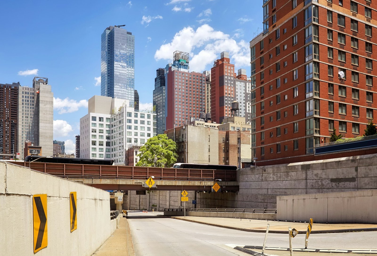 New York road infrastructure and architecture, USA.