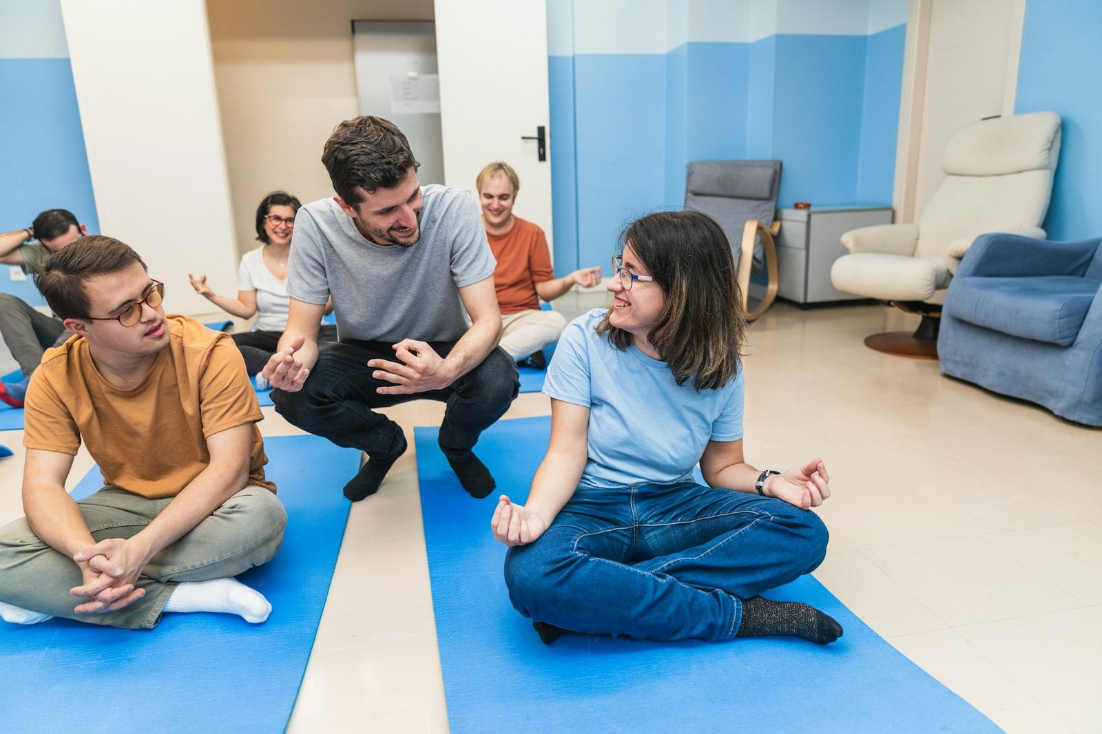 Yoga Session Featuring Individual with Down Syndrome